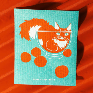 Svensk kjøkkenklut - Katt i Bolle