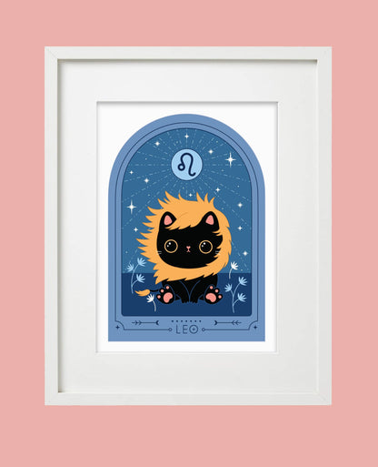 Zodiac Kitty Art Print - Leo