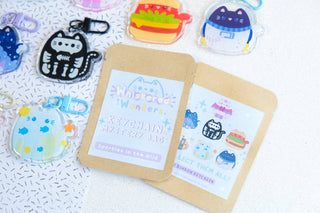 Kawaii Cat Keychain Mystery Bag - Blue Series - Whiskered Wonders Collection