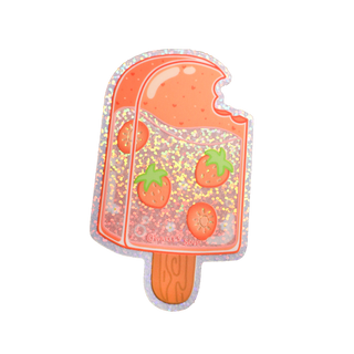 Strawberry Ice Pop - Klistremerke (Glitter)