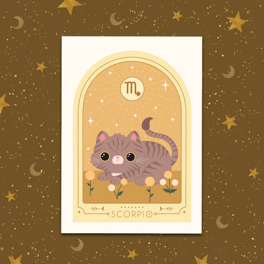 Zodiac Kitty Art Print - Scorpio