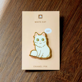 Pins - Hvit Katt