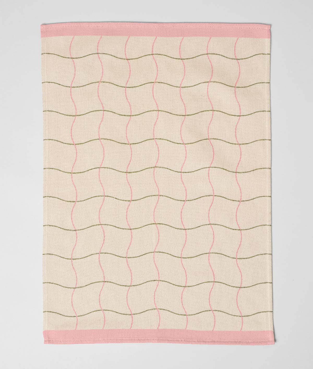 Wave Grid Natural - Kjøkkenhåndkle