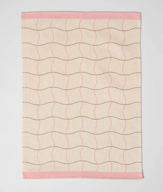 Wave Grid Natural - Kjøkkenhåndkle