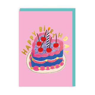 Hjerteformet bursdagskake Gratulasjonskort