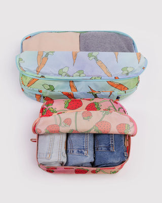 BAGGU Large Packing Cube Set - Carrots & Berries
