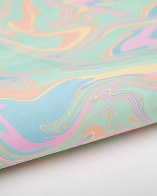 Håndlaget Marmorert Papir - Pastel Punch