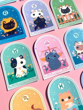 Zodiac Kitty Stjernetegn-klistremerker