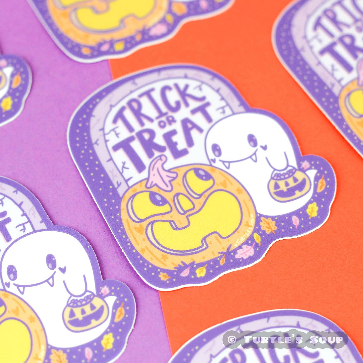 Trick or Treat Pumpkin and Ghost - Klistremerke