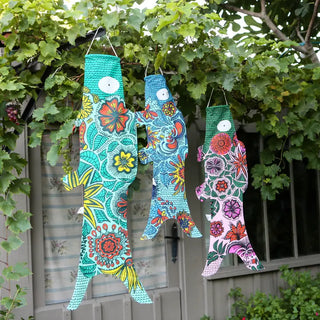 Koinobori Blue Blossom (M) - Økologisk Bomull