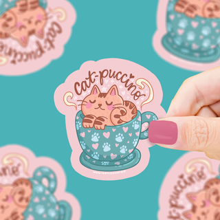 Cat-Puccino - Klistremerke