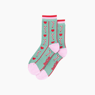 Bambussokker Candy Cane Mintgrønn Str. 36-40