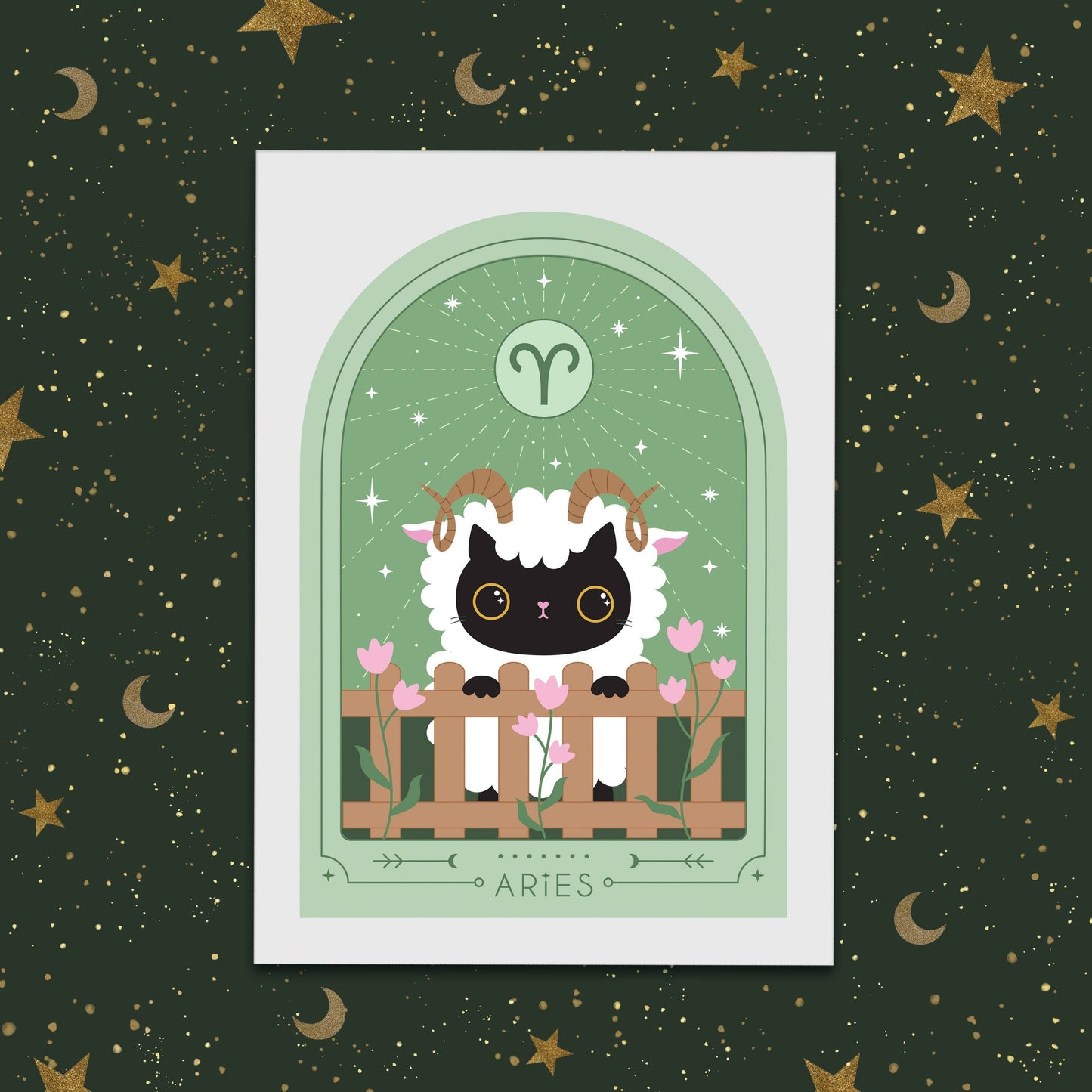 Zodiac Kitty Art Print - Aries