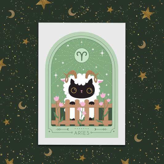 Zodiac Kitty Art Print - Aries