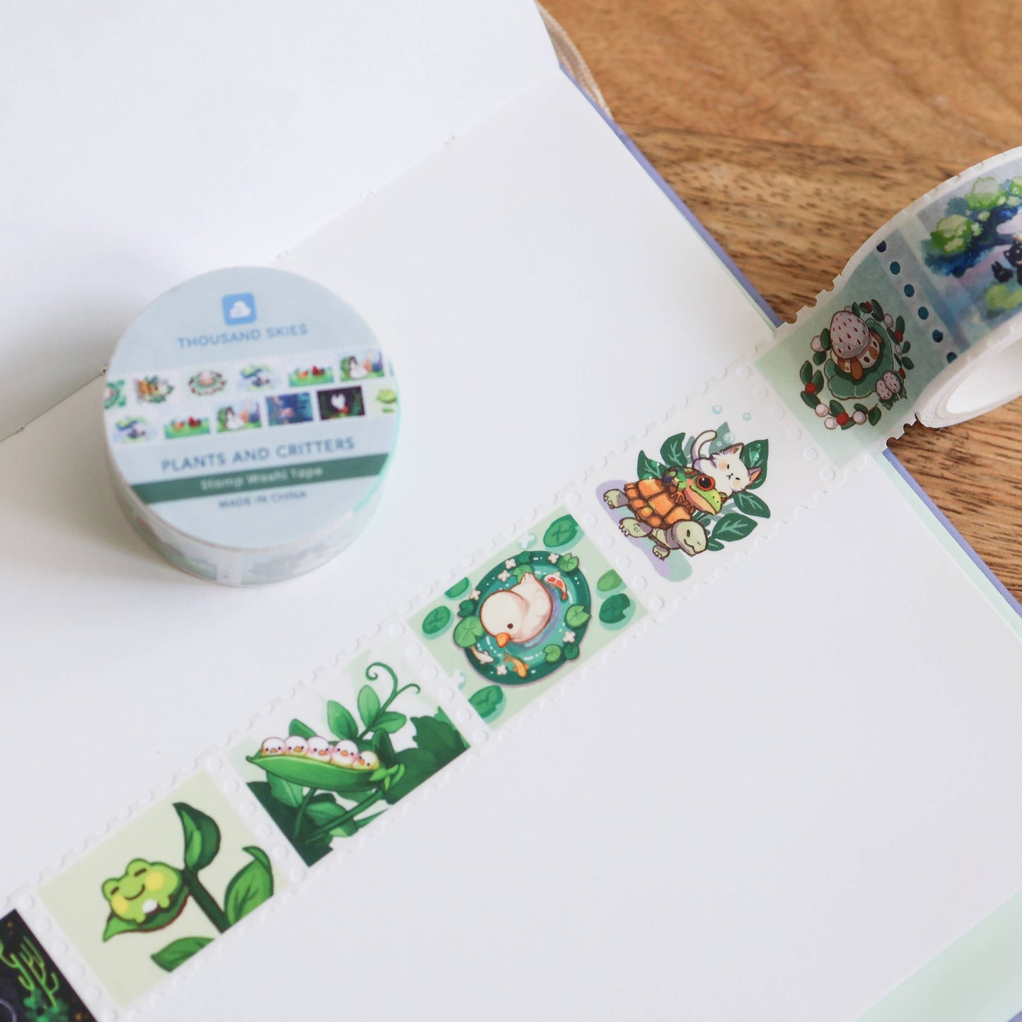 Washi Tape - Frimerke-type - Planter og Søte Dyr