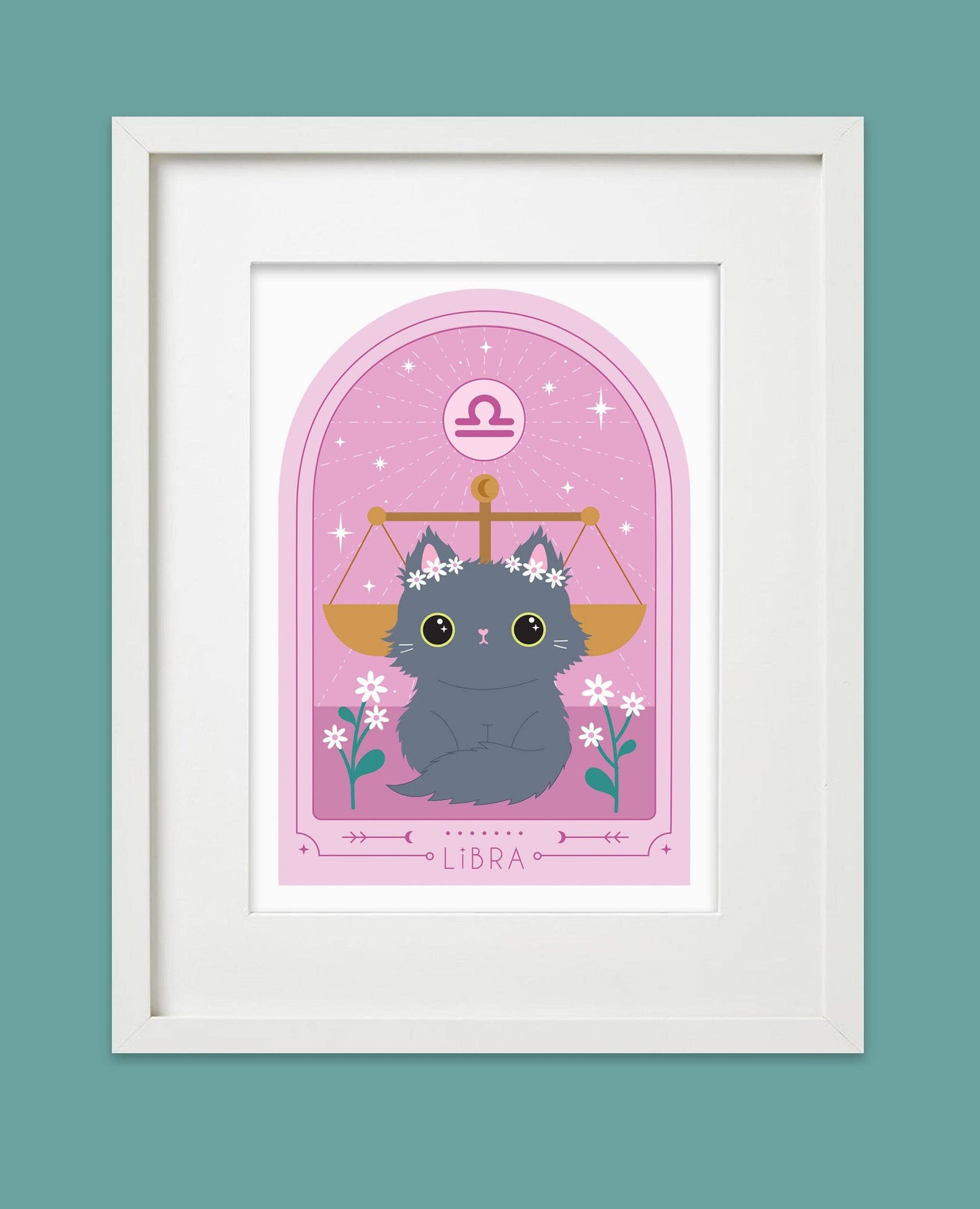 Zodiac Kitty Art Print - Libra