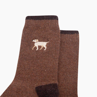 Ullsokker med Brodert Labrador Str. 36-40