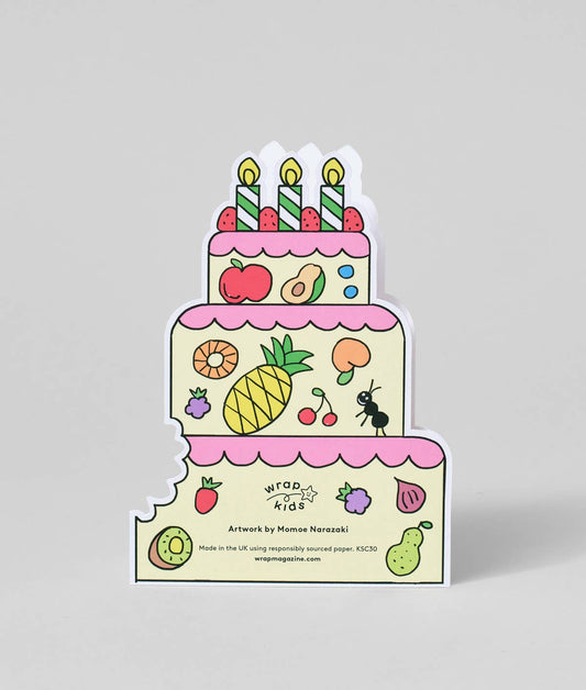 Birthday Cake and Bear - Bursdagskort