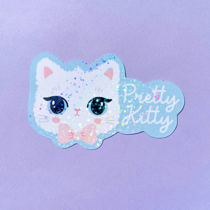 Pretty Kitty Glitter Klistremerke