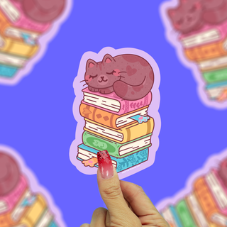 Bookstack Kitty - Klistremerke