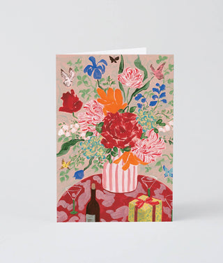 Bukett med Blomster - Kort