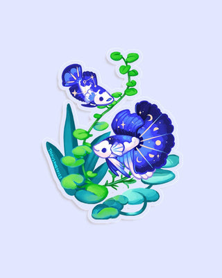 Midnight Half Moon Bettas - Klistremerke (Transparent)