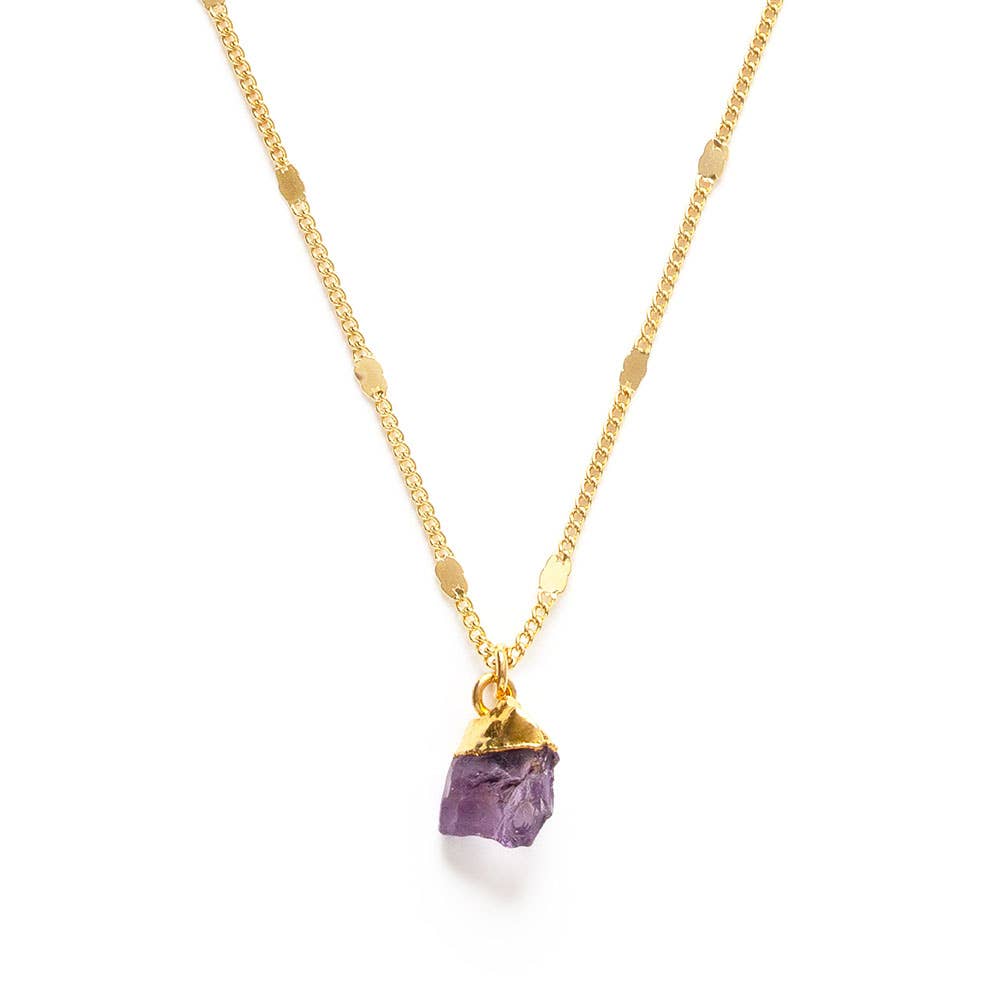 Raw Cut Gemstone Halskjede: Amethyst