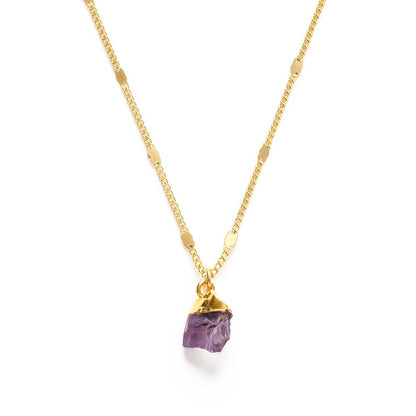 Raw Cut Gemstone Halskjede: Amethyst