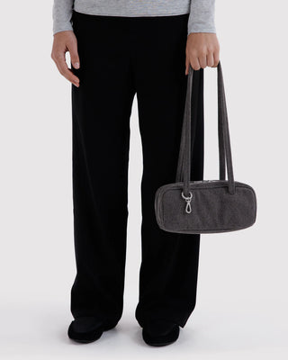BAGGU Small Small Denim Bowler Bag - Washed Black Denim