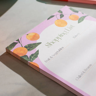 Orangerie A5 Shopping List - Notatblokk