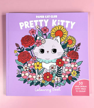 Pretty Kitty Colouring Book - 30 hand drawn pages to colour