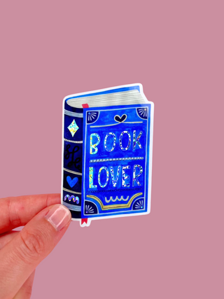 BOOK LOVER Glitter Klistremerke