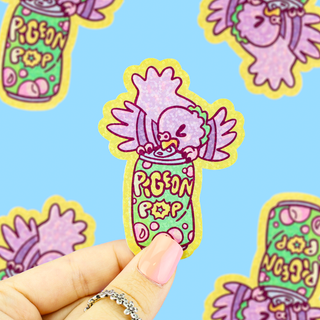 Pigeon Pop - Klistremerke (Glitter)