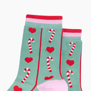 Bambussokker Candy Cane Mintgrønn Str. 36-40