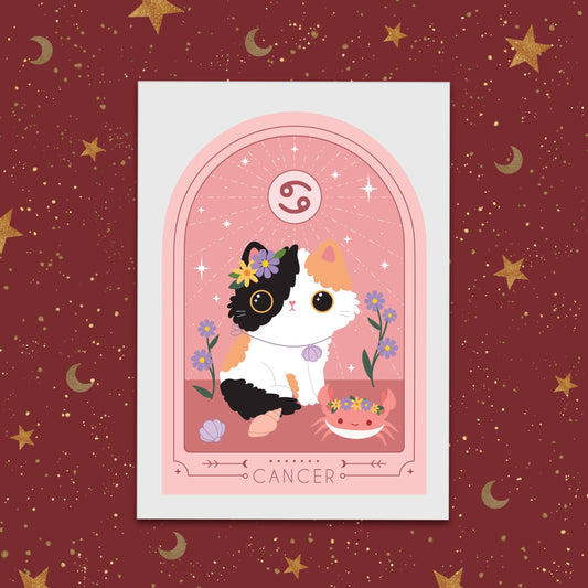 Zodiac Kitty Art Print - Cancer