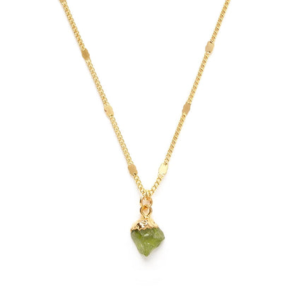 Raw Cut Gemstone Halskjede - Peridot