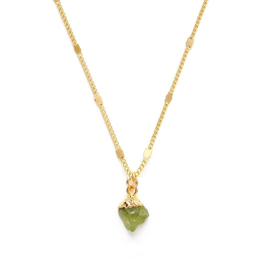 Raw Cut Gemstone Halskjede - Peridot