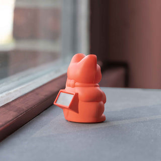 Lucky Cat Mini Dekorasjon - Neon Orange