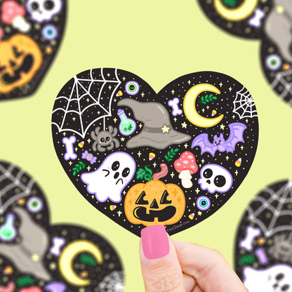 Spooky Halloween Heart - Klistremerke