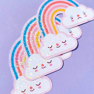 Rainbow Glitter Klistremerke