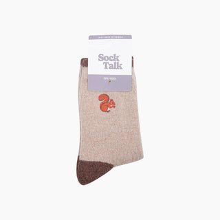 Ullsokker med Brodert Ekorn 36-40