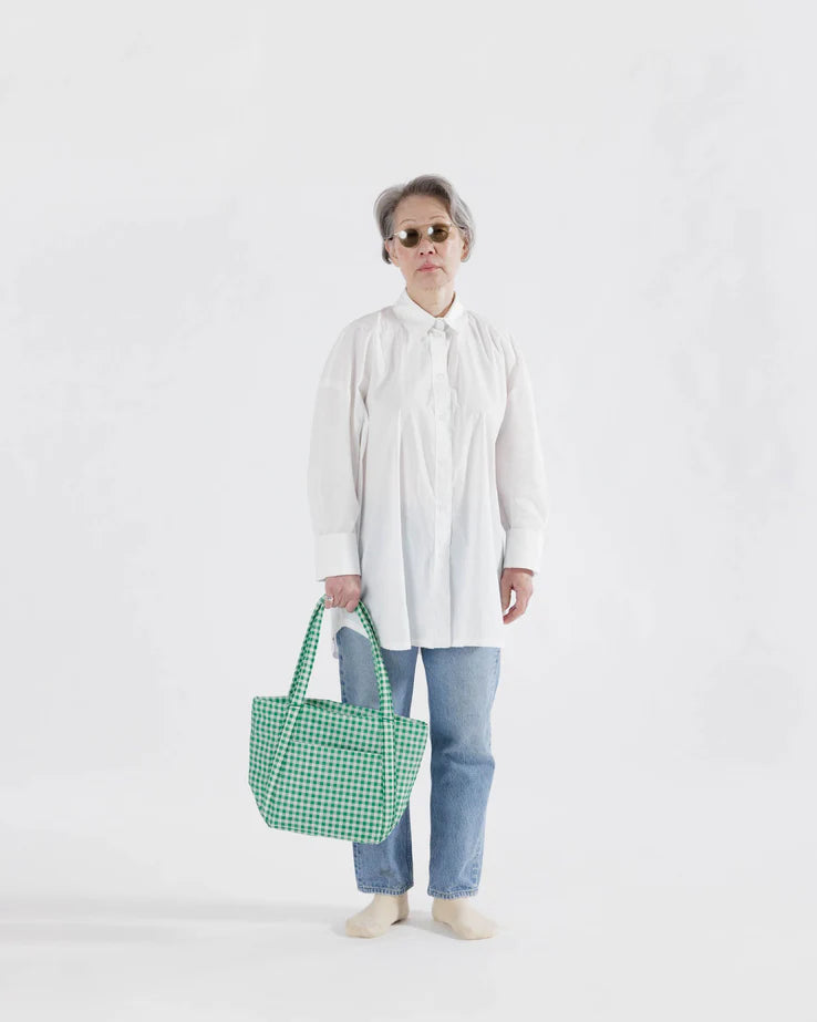 BAGGU Mini Cloud Bag - Green Gingham