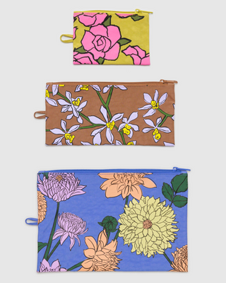 BAGGU Flat Pouch Set - Garden Flowers