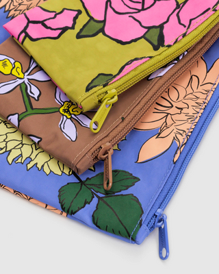 BAGGU Flat Pouch Set - Garden Flowers