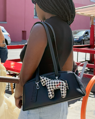BAGGU Recycled Leather Bowler Bag - Black