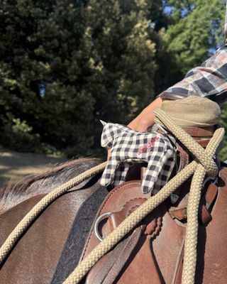 BAGGU Horse Charm - Black & White Gingham