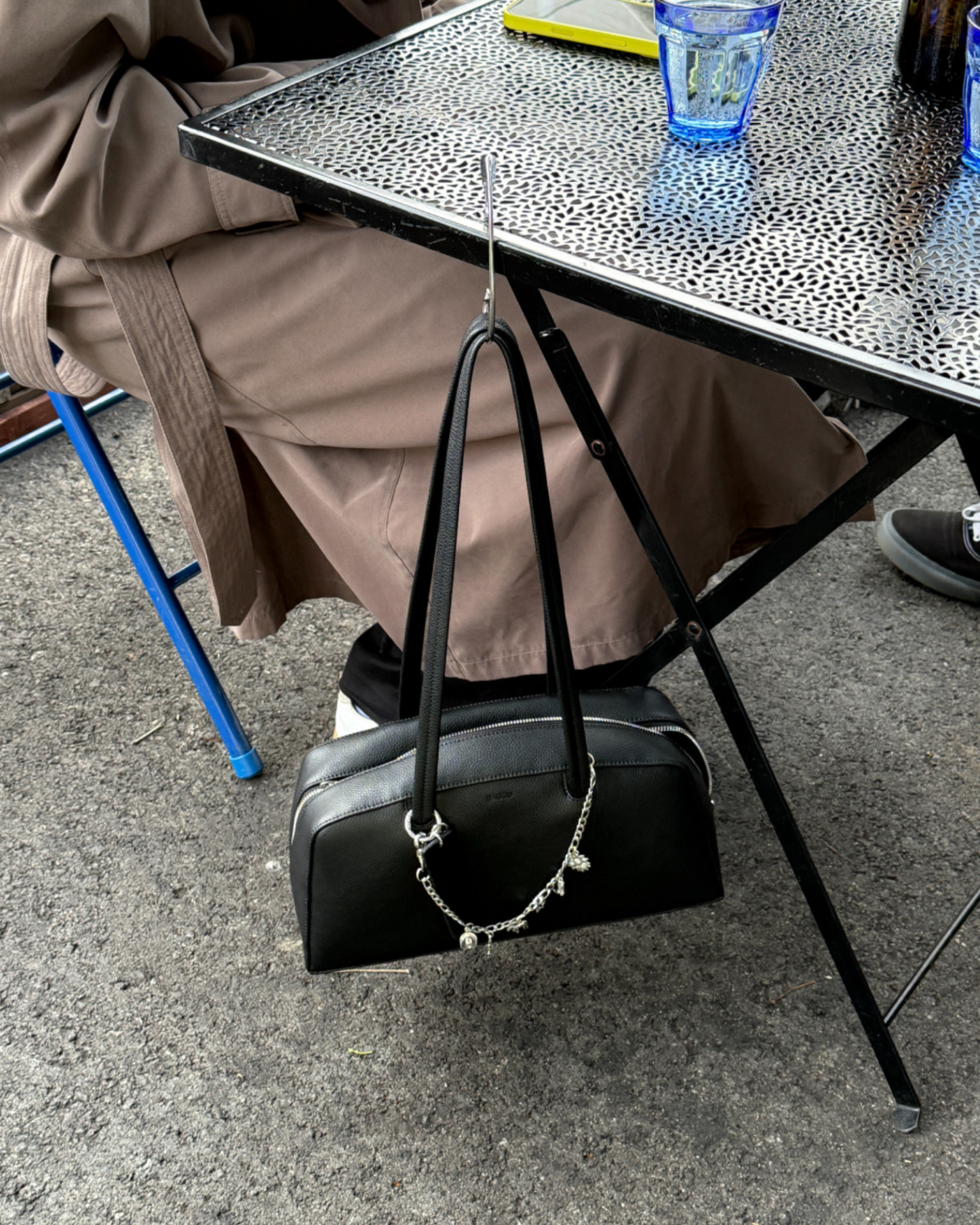 BAGGU Recycled Leather Bowler Bag - Black