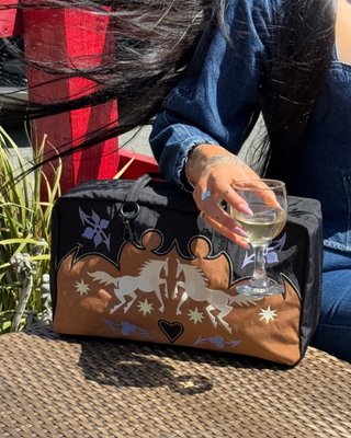 BAGGU Medium Nylon Bowler Bag - Western Appliqué