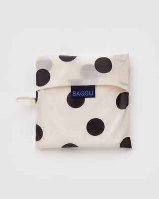 Big BAGGU Handlenett - Cream and Black Polka Dot