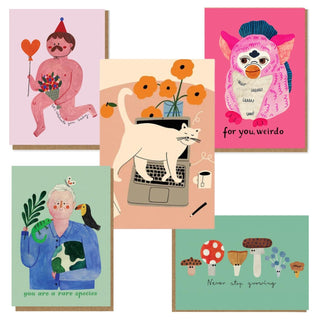 Bestselger kort-pakke - 5 fargerike kort